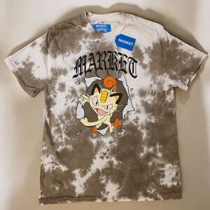 Pokemon x Market Studios Collab Meowth Storm Cloud Shirt Mens Size M Tye Dye NWT